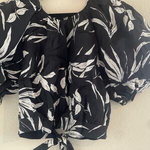 Banana Republic Black and White Floral Top